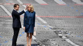 Emmanuel et Brigitte Macron, le 14 juillet 2017 à Paris 