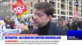 Grève du 23 mars: le maire de Marseille Benoît Payan dans la rue avec les manifestants