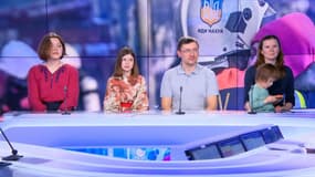La famille Kluchnikov, des réfugiés ukrainiens, sur BFMTV le 16 mars 2022.