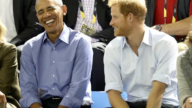 Barack Obama et le Prince Harry aux Invictus Games le 29 septembre 2017 à Toronto