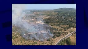 Un incendie qui s'est déclaré dans l'Hérault entre le péage Saint-Jean-de-Védas et Fabrègues le 2 août 2024