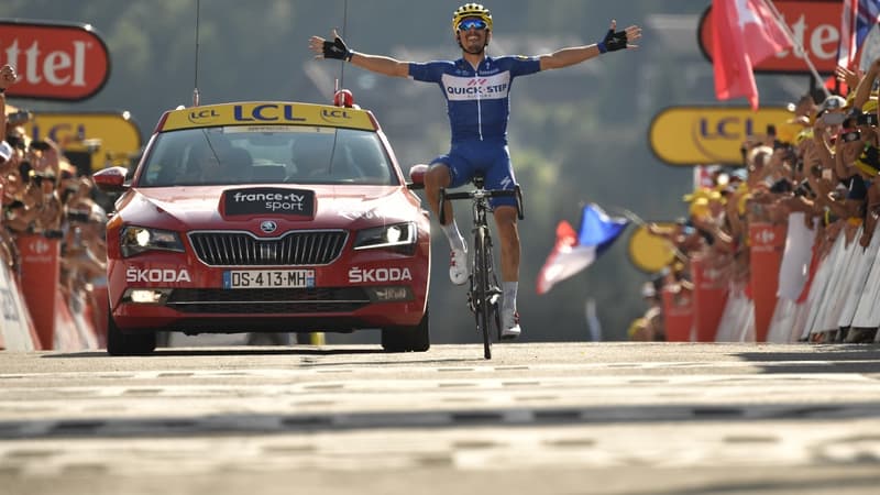 La victoire du Français Julian Alaphilippe, lors de la 10ème étape.