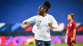Sandy Baltimore avec les Bleues, à Caen le 9 avril 2021