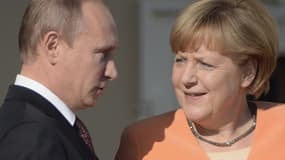 Vladimir Poutine et Angela Merkel le 5 septembre 2013, lors du G20 à Saint-Pétersbourg.