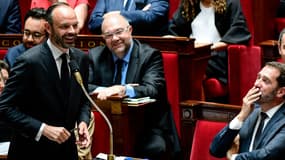 Édouard Philippe lors de la première séance des questions au gouvernement, le 5 juillet 2017 à l'Assemblée nationale