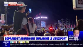 Flamme olympique à Marseille: Soprano et Alonzo ont enflammé le Vieux-Port