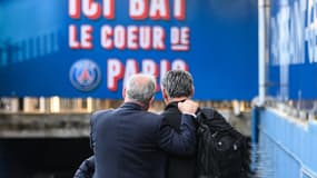 Luis Campos et Christophe Galtier à leur arrivée au Parc des Princes, 15 avril 2023
