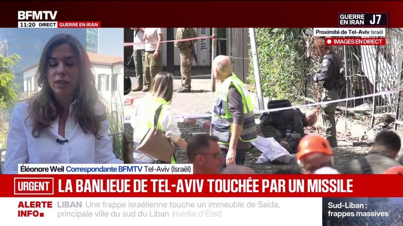 Guerre au Moyen-Orient: la banlieue de Tel-Aviv touchée par les débris d'un missile intercepté