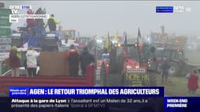 Convoi d'Agen: le retour triomphal des agriculteurs 