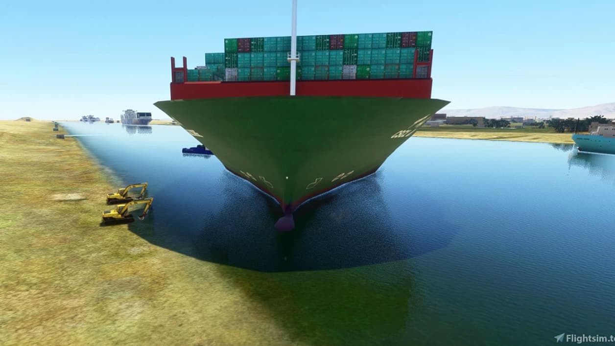La réplique du porte-conteneur bloqué dans le canal de Suez