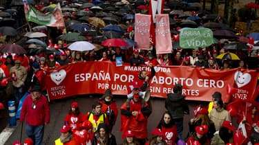 Manifestation anti-avortement à Madrid