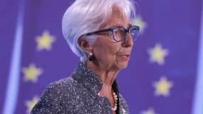 Christine Lagarde, présidente de la BCE, s'exprime depuis le siège de l'institution à Francfort (Allemagne) le 12 septembre 2024