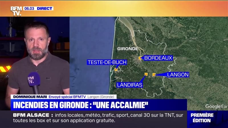 Incendies en Gironde: avec la fin de la canicule et des vents forts, les pompiers font preuve d'un optimisme mesuré
