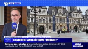 "Un soutien assumé": Emmanuel Grégoire évoque la banderole anti-réforme des retraites accrochée sur la mairie de Paris