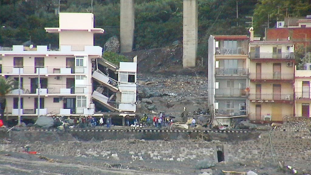 Messine, après les pluies diluviennes de 2009.