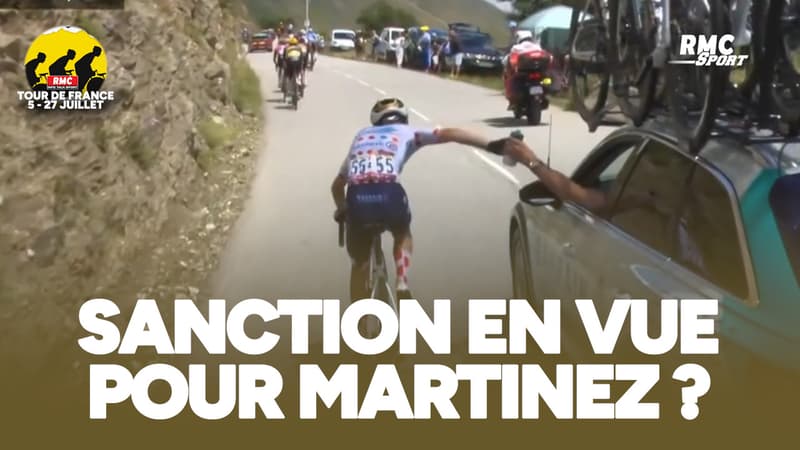 Tour de France (E18) : La main de Lenny Martinez collÃ©e au bidon ? Thibaut Pinot mÃ©content