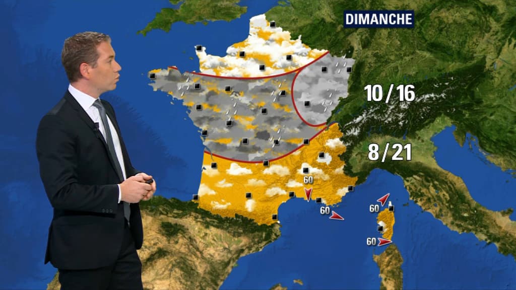 La perturbation occupe un bon tiers central du territoire.