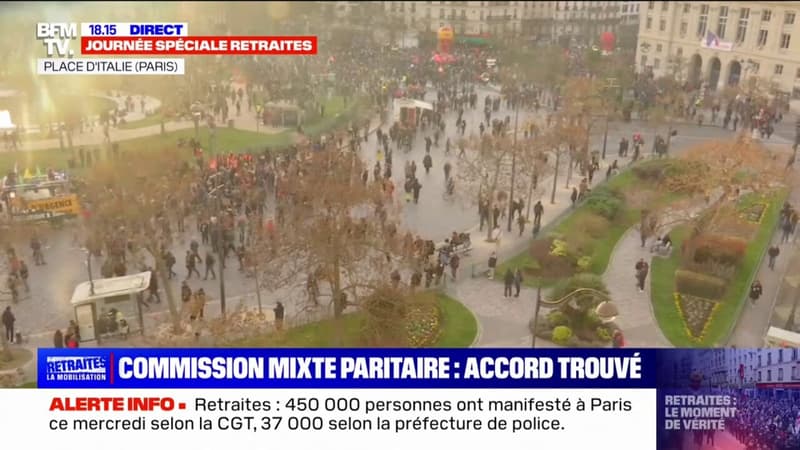 37.000 manifestants à Paris, selon la préfecture de police de Paris en baisse par rapport à la mobilisation du 7 mars