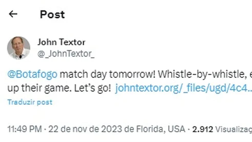 Le message de John Textor supprimé Le message de John Textor supprimé