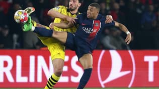 Matts Hummels, du Borussia Dortmund, défend sur Kylian Mbappé