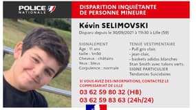 La police du Nord a lancé un avis de recherche après la disparition de Kévin Selimovski à Lille.