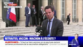 Réunion à l'Élysée: "On a évoqué la réforme des retraites sans que le président nous dévoile ses intentions", raconte le président du Medef