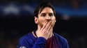 Lionel Messi célèbre un but marqué avec le Barça contre Chelsea en Ligue des champions le 14 mars 2018 au Camp Nou de Barcelone
