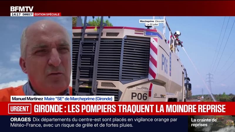 Incendie en Gironde: "Je dirai à la population de réintégrer leur domicile quand on sera en totale sécurité", explique le maire de Marcheprime