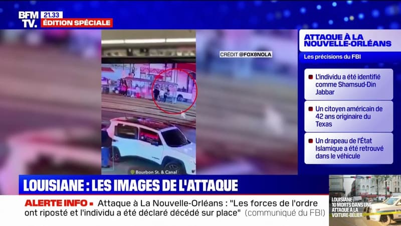 Les images de l'attaque à la Nouvelle-Orléans filmée par des caméras de vidéosurveillance