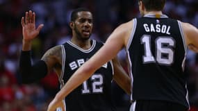LaMarcus Aldridge et Pau Gasol