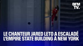 Jared Leto escalade l'Empire State Building à New York pour annoncer la tournée de son groupe 