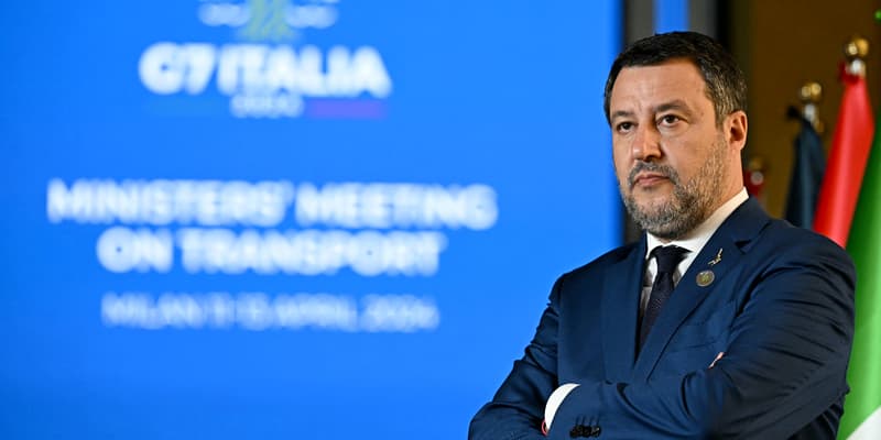 Matteo Salvini, vice-chef du gouvernement italien, lors d'une réunion du G7 à Milan, en Italie, le 11 avril 2024
