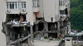 Des destructions à Kiev après une attaque de drones le 24 juin 2023