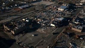 Image aérienne des dégâts causés par les tornades le 10 décembre dans le Kentucky