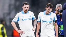 Pierre-Emile Hojbjerg et Benjamin Pavard lors du match OM-Liverpool (0-3, Ligue des champions), le 21 janvier 2026
