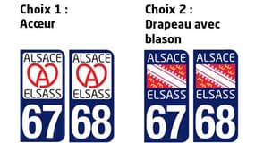 L'Alsace n'est plus une région administrative mais va pouvoir disposer de son propre logo sur les plaques d'immatriculation du Haut-Rhin et du Bas-Rhin.