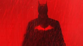 Détail de l'affiche du film "The Batman" avec Robert Pattinson