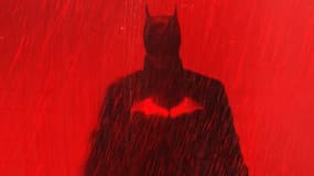 Détail de l'affiche du film "The Batman" avec Robert Pattinson