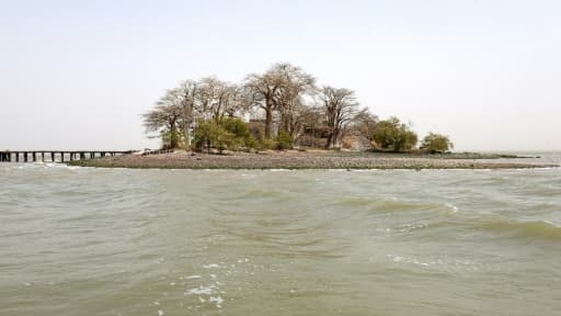L'île James située sur le fleuve Gambie, prise en photo le 8 avril 2017, porte aujourd'hui  le nom de Kunta Kinté, héros du livre "Racines" de l'écrivain afro-américain Alex Haley