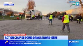 Isère: les agriculteurs ont contrôlé les camions de marchandise de la plateforme Lidl