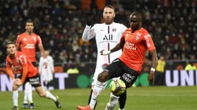 Sergio Ramos lors du match Lorient-PSG, le 22 décembre 2021