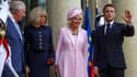 Brigitte et Emmanuel Macron, le roi Charles et la reine Camilla à l'Elysée, le 20 septembre 2023.