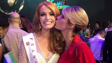 Maëva Coucke et Sylvie Tellier au concours Miss Monde