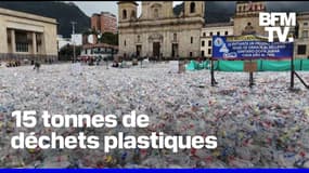 Colombie: une place mythique de Bogota recouverte de déchets plastiques 