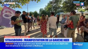 Strasbourg: militants et députée manifestent contre le refus de nommer Lucie Castets à Matignon
