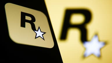 Le logo de l'éditeur de jeux vidéo Rockstar Games