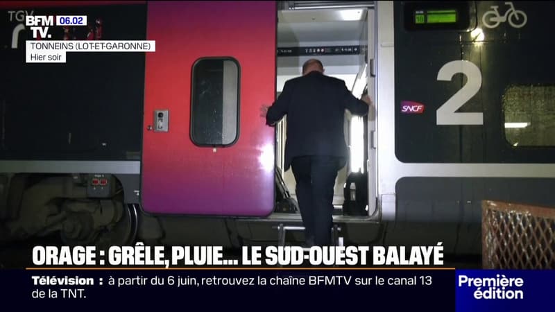 Orages dans le Sud-Ouest: un TGV s'arrête en urgence à cause de la montée d'un cours d'eau