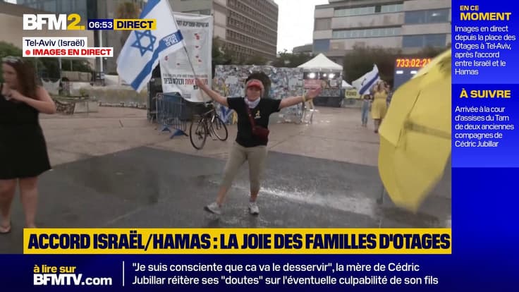 Accord Israël/Hamas: la joie sur la place des otages à Tel-Aviv