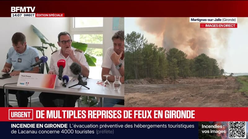 Incendies en Gironde: "Les conditions météo sont défavorables", annonce le sous-préfet de Lesparre-Médoc