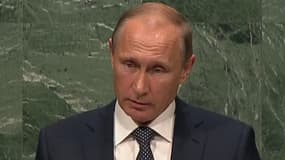 Le président russe Vladimir Poutine à la tribune de l'ONU, lundi 28 septembre 2015.
